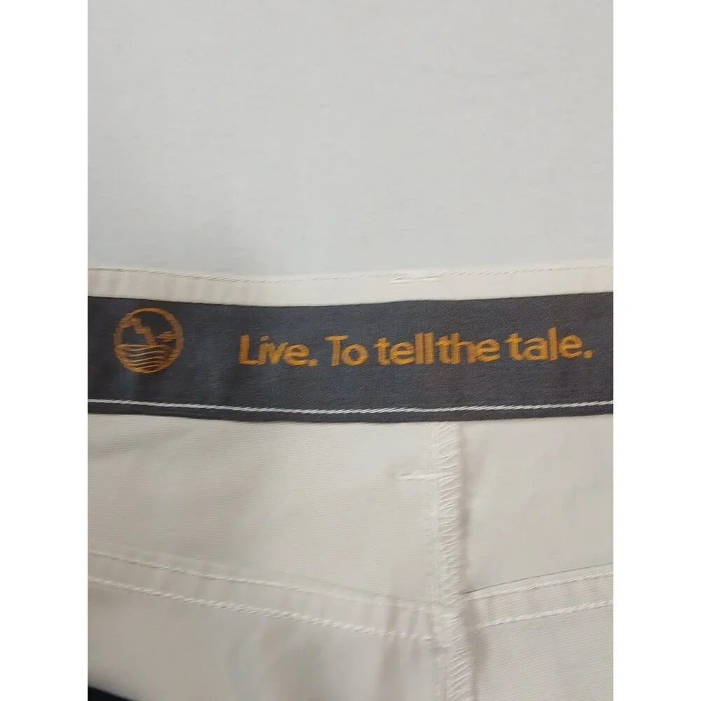 Travelsmith Mens Golf Travel Shorts Size 34 Stone Beige Sorona Stretch Zip...